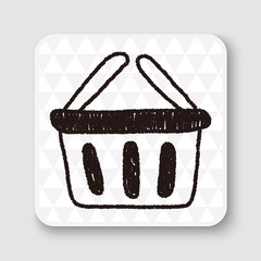 shopping basket doodle drawing