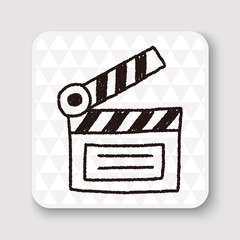 Naklejka premium clapboard doodle drawing