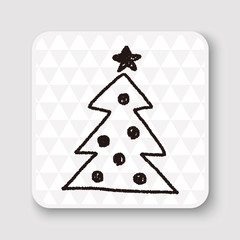 Christmas tree doodle drawing