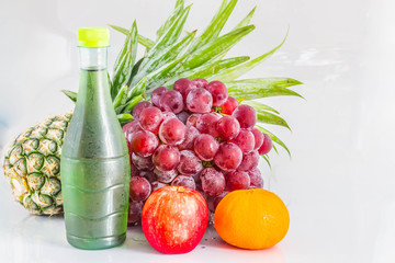 Assorted fruit on  background.