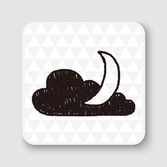 moon and cloud doodle drawing