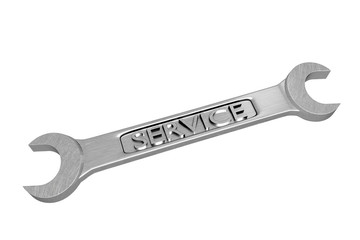 Wrench lying on PC keyboard