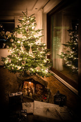 Beautifully decorated Christmas tree 