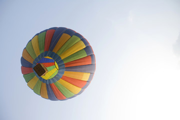 Hot air balloon in the air
