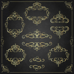 Vector set. calligraphic design elements