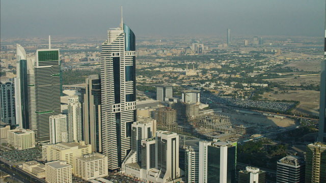 Aerial Dubai Skyscraper HHHR Tower Business Building UAE