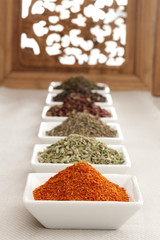Close-up of different spices