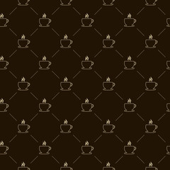 Seamless pattern with coffee cup icon - 99414736
