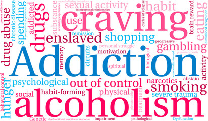 Fototapeta premium Addiction Word Cloud