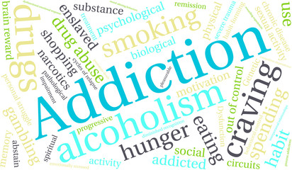 Fototapeta premium Addiction Word Cloud