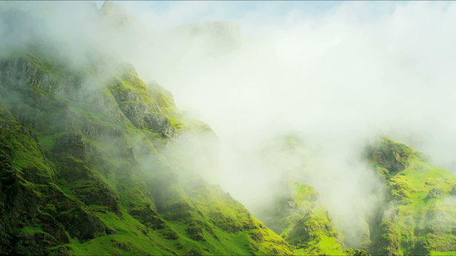 Iceland Southern volcanic mountain mist cloud travel