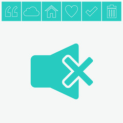 Obraz premium Mute speaker sign icon. Sound symbol.