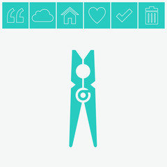 Clothes peg vector icon.