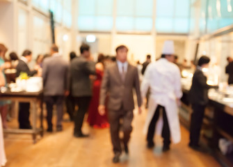 blur business people in cocktail party
