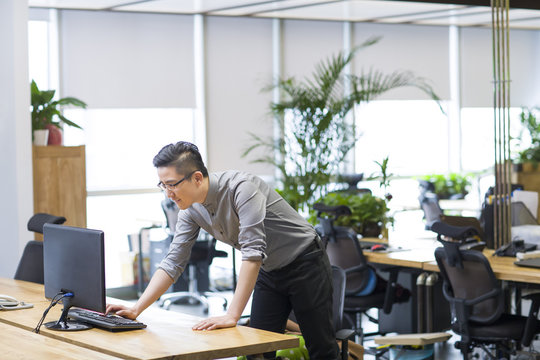 IT worker working in office