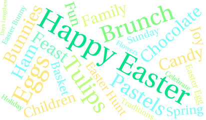 Fototapeta premium Happy Easter Word Cloud
