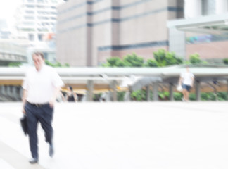 motion blur people walking to work