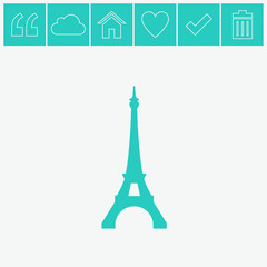 Fototapeta na wymiar Eiffel tower in Paris vector icon.