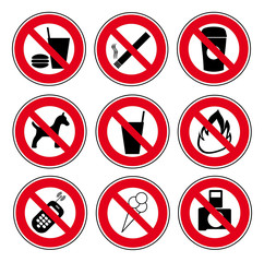 Icon set forbidden signs