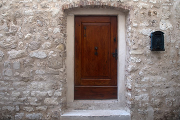 Old building with wooden door