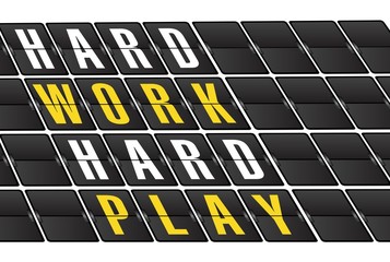 Obraz premium working hard concept sign on airport board