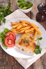 cordon bleu and french fries