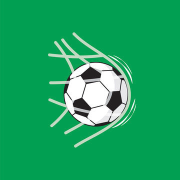 Football or Soccer Ball In Net.