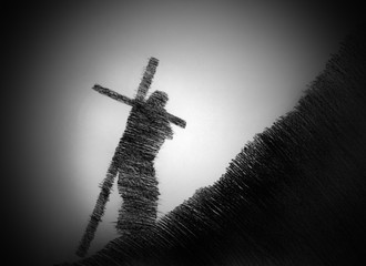 man carrying the cross - 99423328