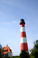 Fototapeta na wymiar Westerhever Leuchtturm - Nordsee