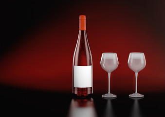 Сlosed Burgundy red wine bottle.