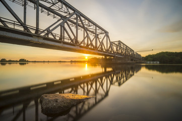 Zwodzony most kolejowy na Odrze,Szczecin,Polska