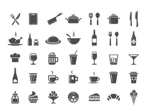 Restaurant kitchen icons