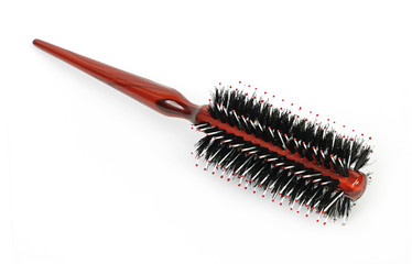 Hair brush on white background