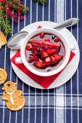 Ukrainian and russian national red borscht.