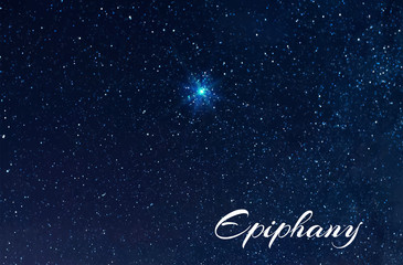 Fototapeta na wymiar The sky is the brightest star of Epiphany