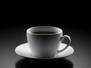 White Cup isolated on Black Bckground