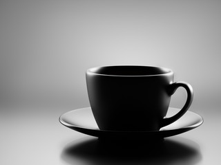 White Cup isolated on Black Bckground