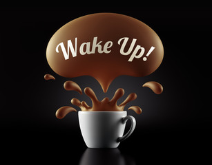 High Resolution Wake Up Splash Cup Concept.