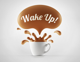 High Resolution Wake Up Splash Cup Concept.