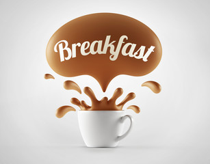 High Resolution Breakfast Splash Cup Concept.