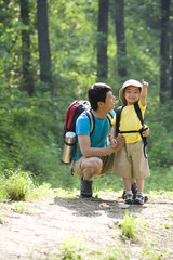 Fototapeta premium Father and son in the great outdoors