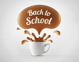 High Resolution Back to School Splash Cup Concept.