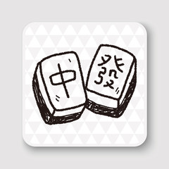 Chinese New Year; Chinese mahjong doodle