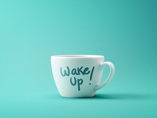 Wake Up Coffee Cup Concept