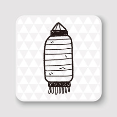 Chinese New Year; Chinese decorative lantern doodle