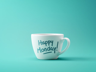 Happy Monday Coffee Cup Concept