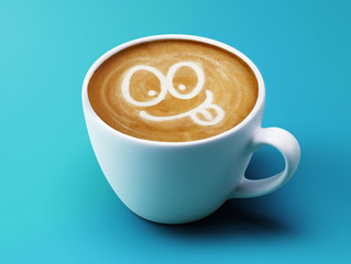 Face Laughing Coffee Cup Concept
