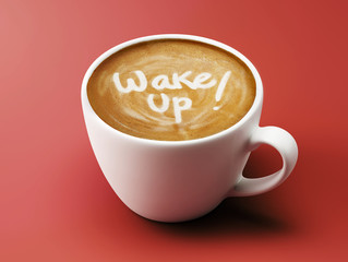 Wake Up Coffee Cup Concept