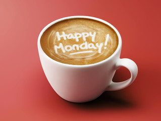 Happy Monday Coffee Cup Concept