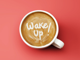 Wake Up Coffee Cup Concept